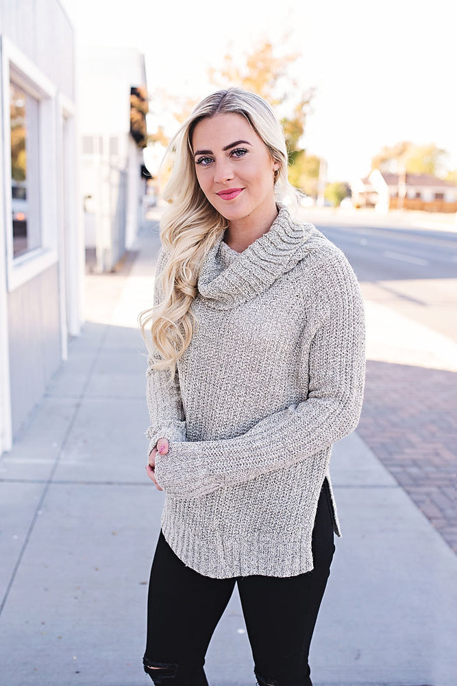 Lacee Cowl Neck Sweater - Copper Sky Boutique