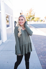 Bethany Waffle Knit Top - Copper Sky Boutique