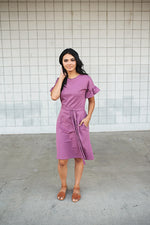 Ruth Ruffle Sleeve Dress - Copper Sky Boutique